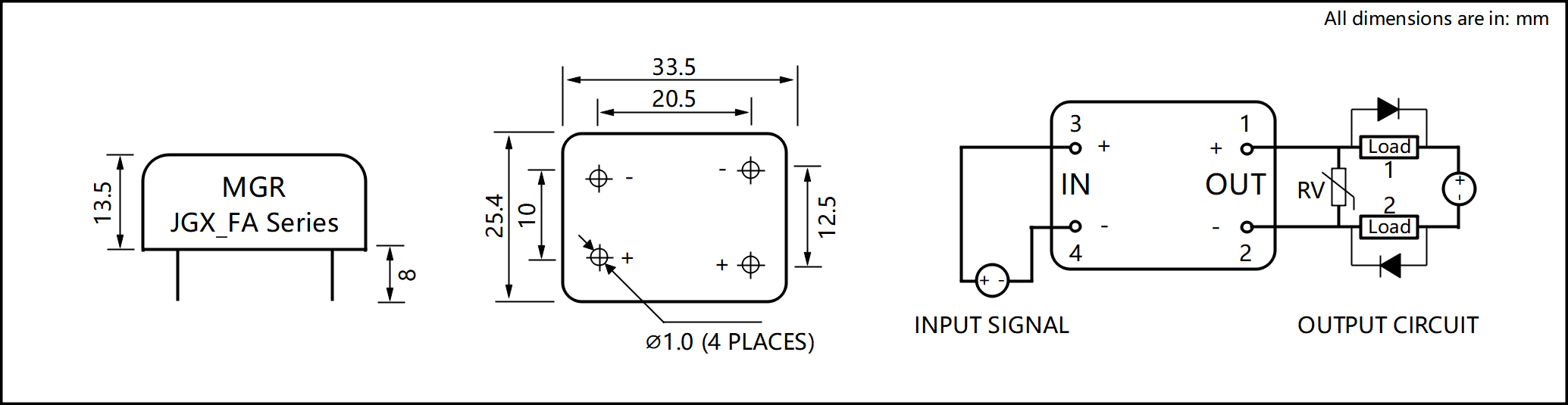 JGX_FA系列金属外壳PCB安装固态继电器电路拧图188手机投注